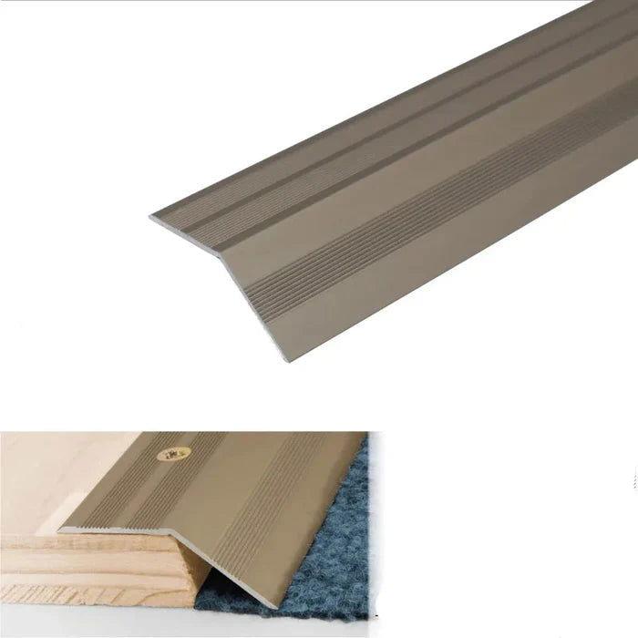 Aluminium door threshold ramp profile in a commercial office, ensuring safety and accessibility in high-traffic areas 900x37mm gray- finishings UK