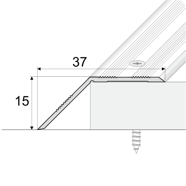 900x37mm Anodised Aluminium Door Threshold Ramp Profile | Screwfix Alternative - finishings UK