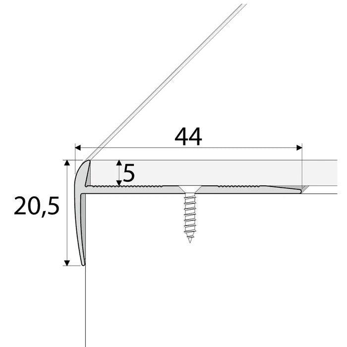Anodised Aluminium LVT Stair Nosing Edge Profile For 5mm Flooring - finishings UK
