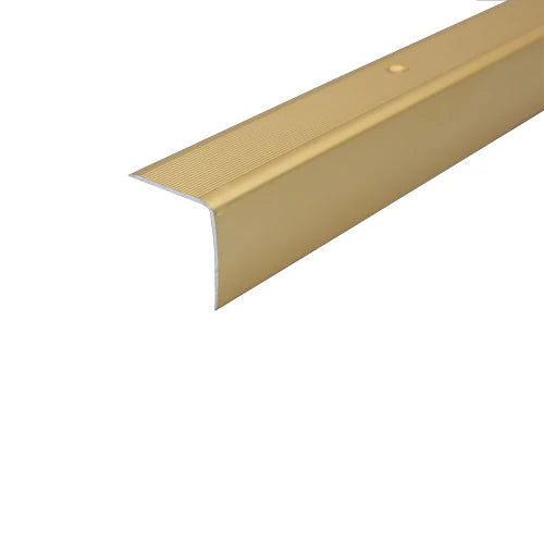 Anodised Aluminium Non Slip Ribbed Treads Stair Nosing Edge Trim 35mmx35mm golden- finishings UK