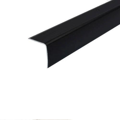 Anodised Aluminium Non-Slip Ribbed Treads Stair Nosing Edge Trim 35mmx35mm black- finishings UK
