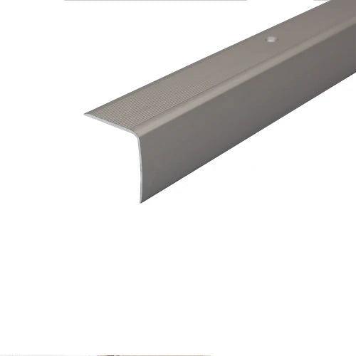 Anodised Aluminium Non Slip Ribbed Treads Stair Nosing Edge Trim 35mmx35mm gray- finishings UK