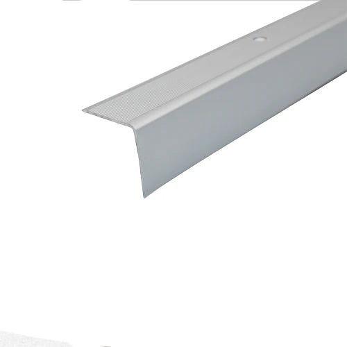 Anodised Aluminium Non Slip Ribbed Treads Stair Nosing Edge Trim 35mmx35mm mat silver- finishings UK