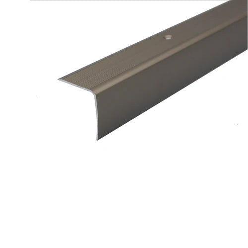 Anodised Aluminium Non Slip Ribbed Treads Stair Nosing Edge Trim 35mmx35mm dark gray- finishings UK