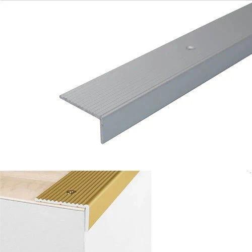 Anodised Aluminium Non Slip Ribbed Treads Stair Nosing Edge Trim 40 x 20mm - finishings UK