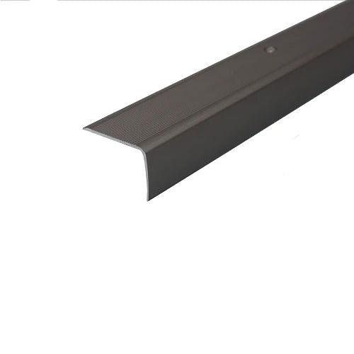 Anodised Aluminium Non Slip Ribbed Treads Stair Nosing Edge Trim 41mm x 26.6mm - finishings UK