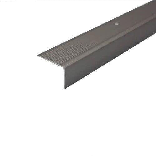 Anodised Aluminium Non Slip Ribbed Treads Stair Nosing Edge Trim 41mm x 26.6mm - finishings UK