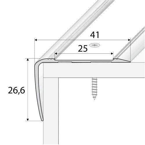 Anodised Aluminium Non Slip Stair Nosing Edge Trim With Tape - finishings UK