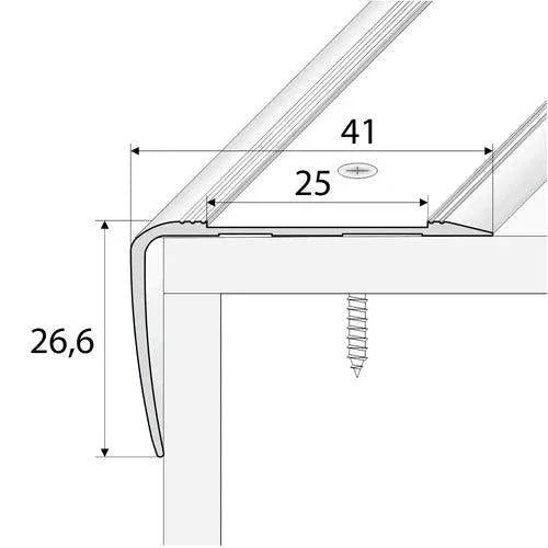 Anodised Aluminium Non Slip Stair Nosing Edge Trim With Tape - finishings UK