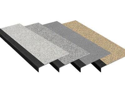 Anti-Slip GRP Stair Treads With Black Nosing For Indoor or Outdoor Stairs gray- finishings UK