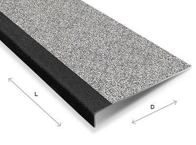 Anti-Slip GRP Stair Treads With Black Nosing For Indoor or Outdoor Stairs - finishings UK