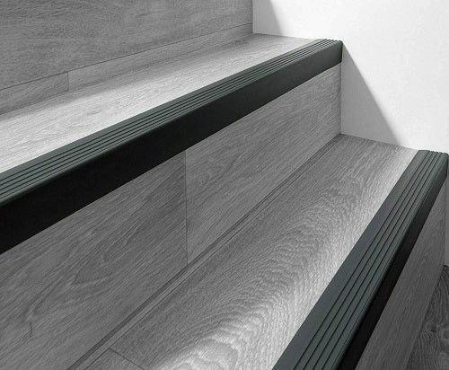 Anti Slip Bullnose Stair Nosing 1.2 Meters 46.45" Length Rubber Angle Step Edge - finishings UK