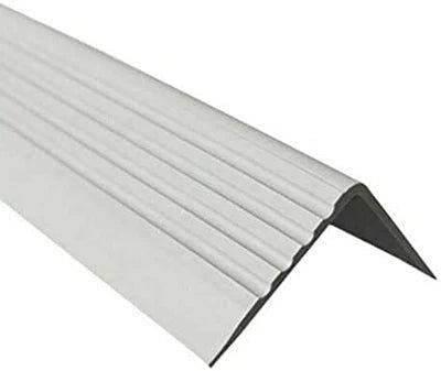 Anti Slip Bullnose Stair Nosing 1.2 Meters 46.45" Length Rubber Angle Step Edge silver- finishings UK