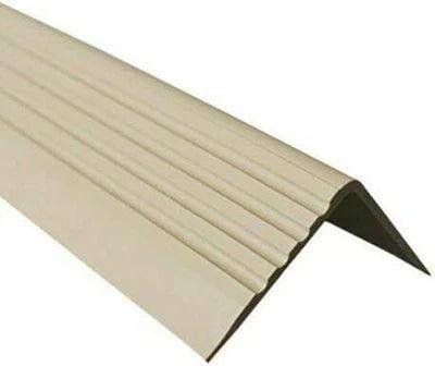 Anti Slip Bullnose Stair Nosing 1.2 Meters 46.45" Length Rubber Angle Step Edge off white- finishings UK
