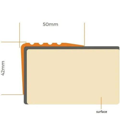 Anti Slip Bullnose Stair Nosing 1.2 Meters 46.45" Length Rubber Angle Step Edge - finishings UK