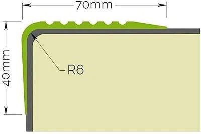 Anti Slip Stair Nosing Rubber Angle Step Edge RGPD - finishings UK