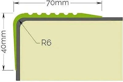 Anti Slip Stair Nosing Rubber Angle Step Edge RGPD - finishings UK