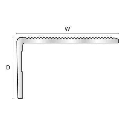 Heavy Duty Aluminium Stair Nosing 50mm x 30mm Retro fit strong non slip - finishings UK
