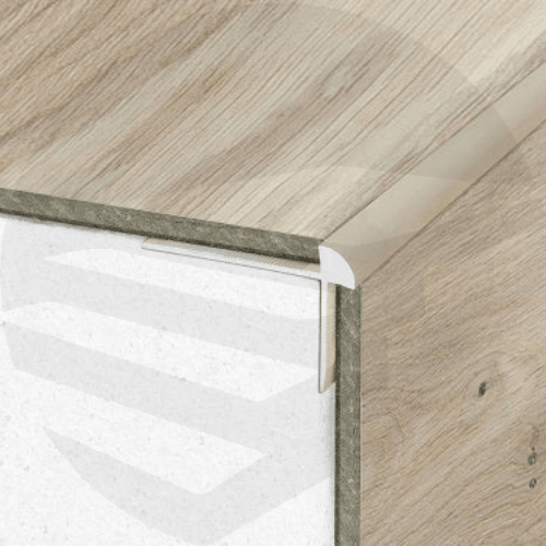Bullnose stair nosing for LVT flooring close-up - finishings UK