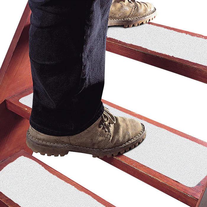 Non-slip stair tape with textured surface for maximum grip.white color.uk