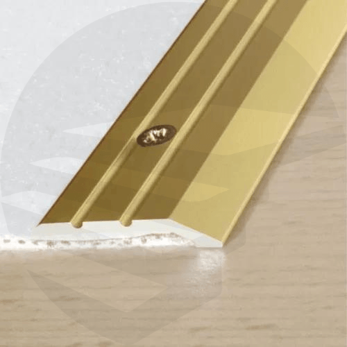 Heavy-duty aluminium door threshold for external doors, weatherproof and anti-slip – UK-made gold- finishings UK