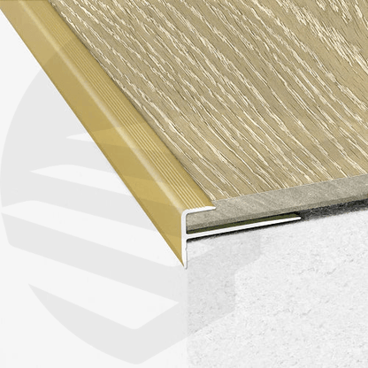 Anodised Aluminium LVT Stair Nosing Edge Profile For 5mm Flooring 28 x 14.5mm - finishings UK
