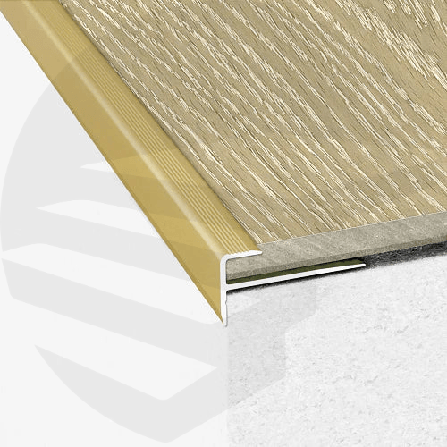 Anodised Aluminium LVT Stair Nosing Edge Profile For 5mm Flooring 28 x 14.5mm - finishings UK