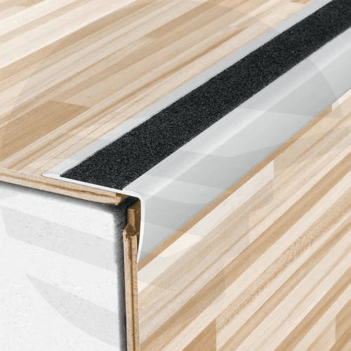 Anodised Aluminium Non Slip Stair Nosing Edge Trim With Tape - finishings UK