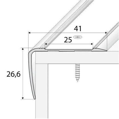 Anodised Aluminium Non Slip Stair Nosing Edge Trim With Tape - finishings UK