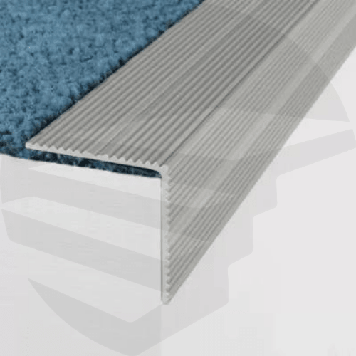 Anodised Aluminium Self Adhesive Non Slip Ribbed Treads Stair Nosing Edge 35 x 35mm - finishings UK