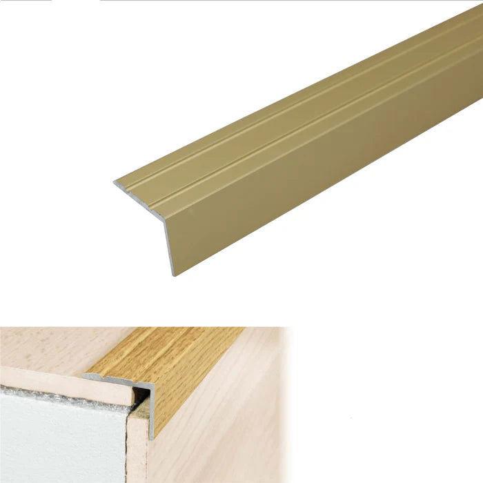 Anodised Aluminium Self Adhesive Stair Nosing Edge Trim 25 x 20mm - finishings UK