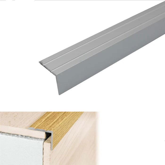 Anodised Aluminium Self Adhesive Stair Nosing Edge Trim 25 x 20mm - finishings UK