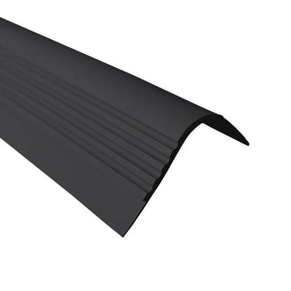 black rubber edge trim for stairs Anti Slip Stair Nosing Rubber Angle Step Edge PVC - finishings UK
