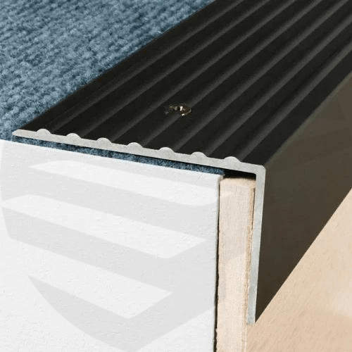 Heavy Duty Anodised Aluminium Non Slip Ribbed Treads Stair Nosing Edge Trim - finishings UK