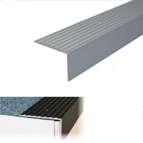 Heavy Duty Anodised Aluminium Non Slip Ribbed Treads Stair Nosing Edge Trim - finishings UK