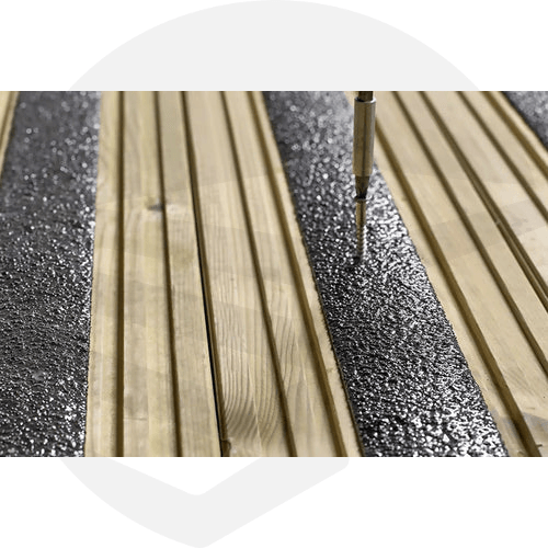 Anti-slip GRP Decking Strips were installed on wooden decking for enhanced safety.