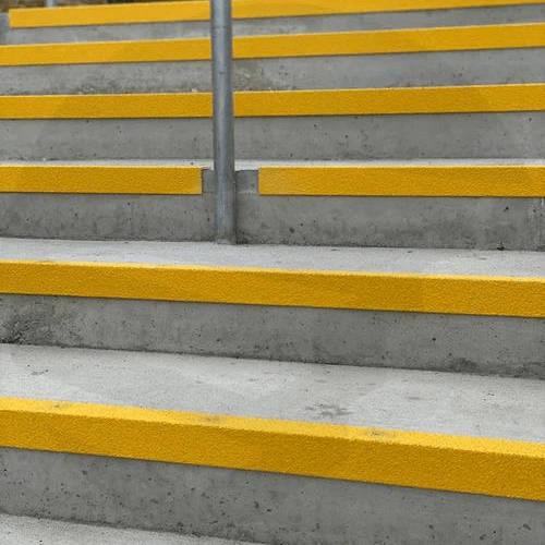 Medium Grit Anti-Slip Stair Nosing yellow- finishings UK