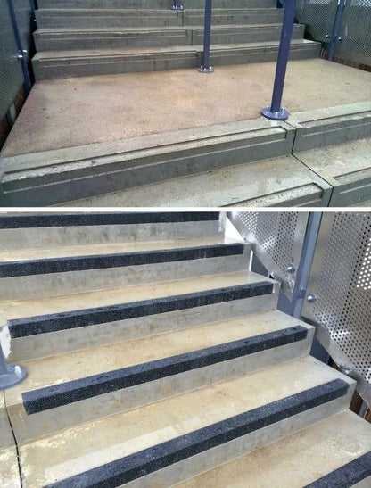Medium Grit Anti-Slip Stair Nosing black- finishings UK