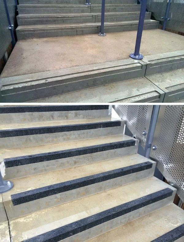 Medium Grit Anti-Slip Stair Nosing black- finishings UK