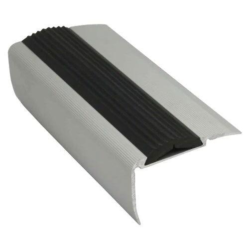 Non Slip Aluminium Stair Nosing With Rubber Insert 54mm x 30mm - finishings UK